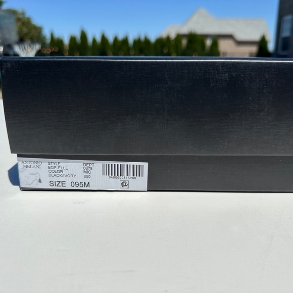 NWT Antonio Melani 9.5 Black Satin Tulle Bow Back Heels - Picture 11 of 12